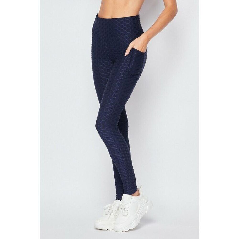 World of Leggings Scrunch Butt Textured High Waisted Plus Size Leggings with